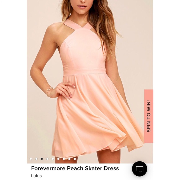 Lulu’s Peach Women’s Skater Style Dress - Picture 1 of 4